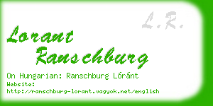 lorant ranschburg business card
